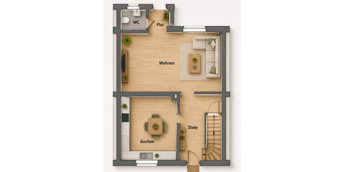 Reihenmittelhaus Herten Bertlich - 3 Zimmer, 80 m&sup2;, 175.000&euro; | Angebot:26694581