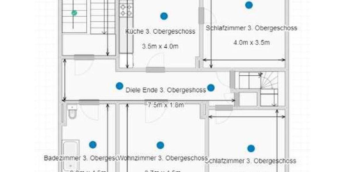 Etagenwohnung Dortmund Innenstadt Nord - 3 Zimmer, 83 m&sup2;, 650&euro; | Angebot:25086483