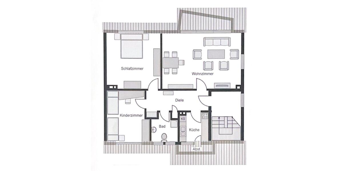 Etagenwohnung Witten Annen - 3 Zimmer, 74 m&sup2;, 814&euro; | Angebot:26697843