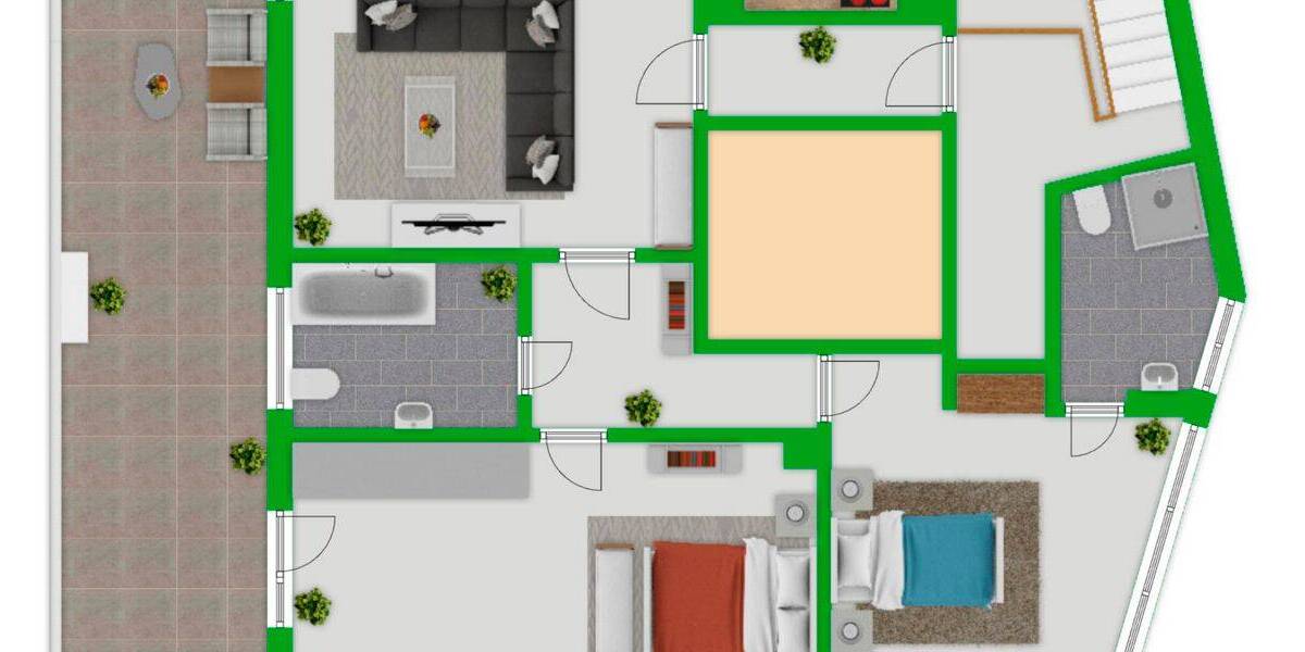 Terrassenwohnung Essen Steele - 3 Zimmer, 120 m&sup2;, 1.000&euro; | Angebot:26107110