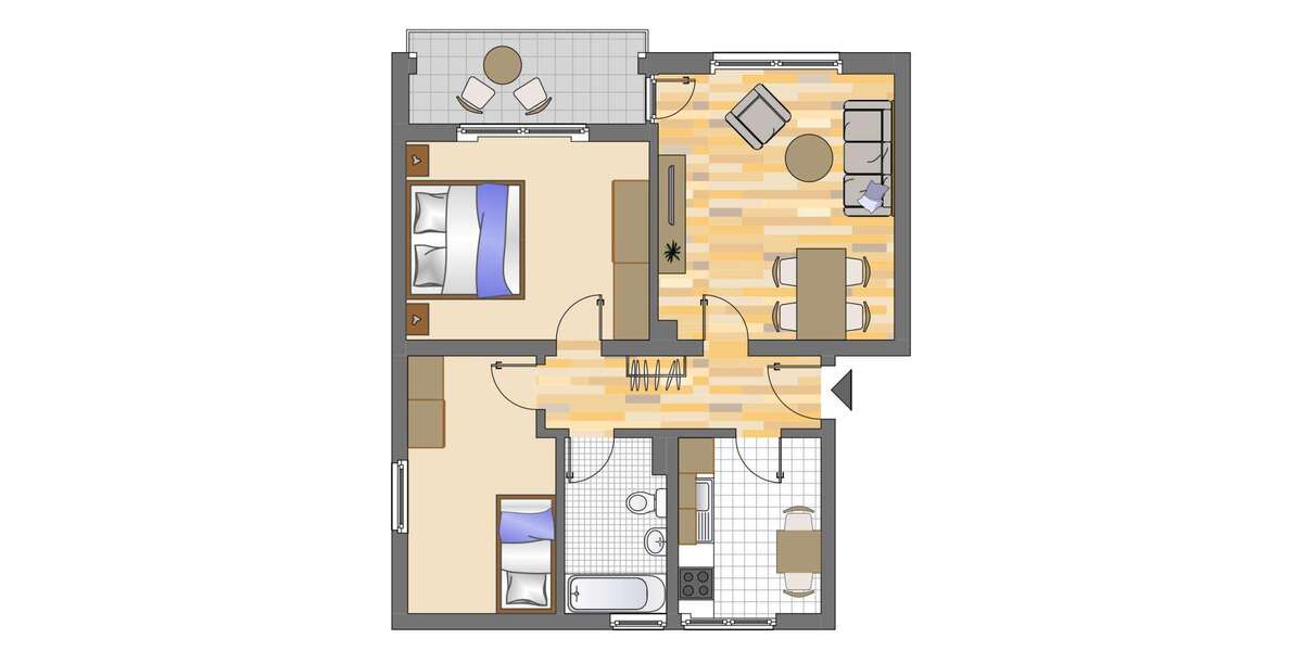 Etagenwohnung Gelsenkirchen Hassel - 3 Zimmer, 63 m&sup2;, 439&euro; | Angebot:24820978