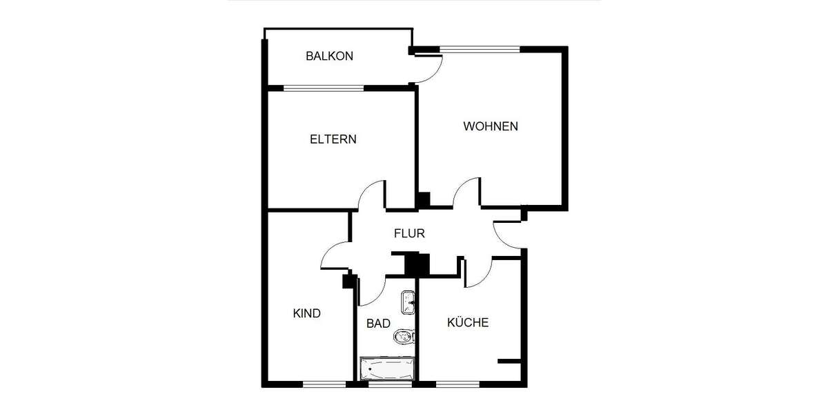 Etagenwohnung Gelsenkirchen Hassel - 3 Zimmer, 67 m&sup2;, 449&euro; | Angebot:26098599