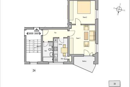 Wohnung Essen Kray - 2 Zimmer, 54 m&sup2;, 456&euro; | Angebot:26145212