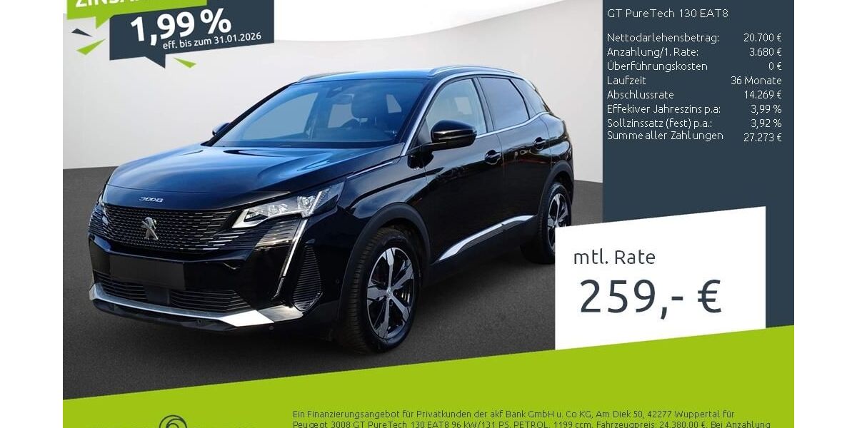 Peugeot 3008 50.699 km 20.679 &euro; Dortmund 44263