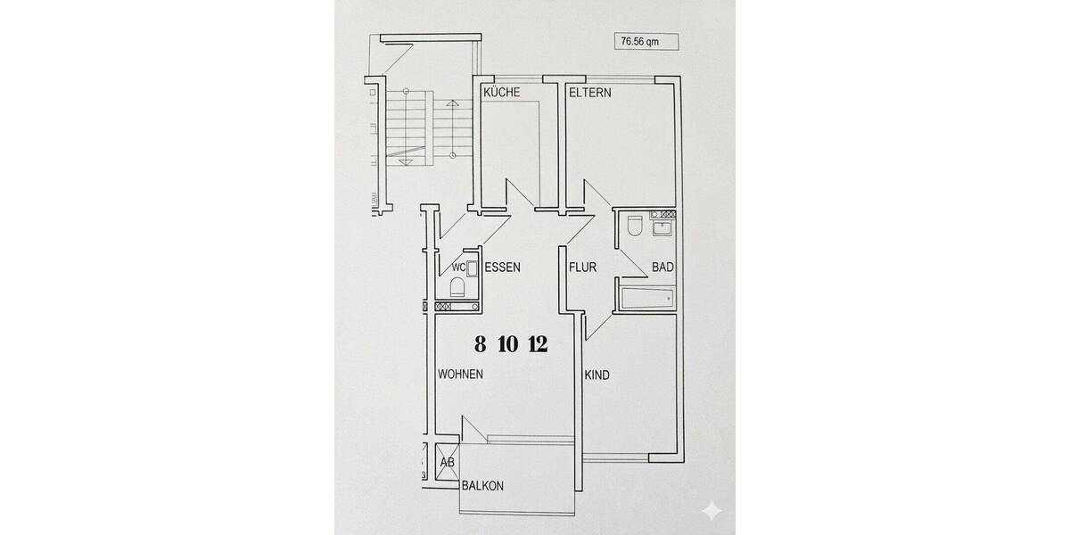Etagenwohnung Bochum Hofstede - 3 Zimmer, 76 m&sup2;, 206.000&euro; | Angebot:26846992
