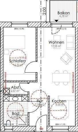 Etagenwohnung Herne Röhlinghausen - 2 Zimmer, 61 m&sup2;, 790&euro; | Angebot:25834848