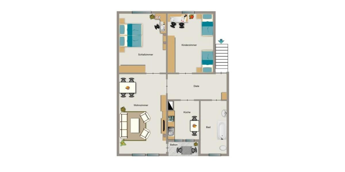 Erdgeschoßwohnung Oberhausen Alstaden - 3.5 Zimmer, 59 m&sup2;, 455&euro; | Angebot:26042960