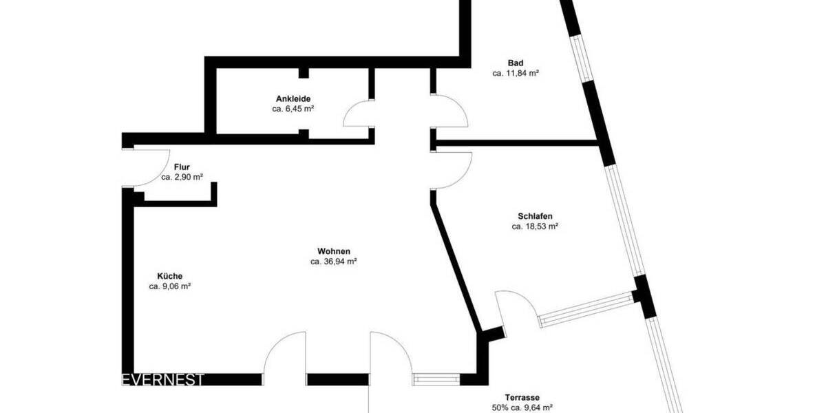Etagenwohnung Dortmund Schüren - 2 Zimmer, 95 m&sup2;, 395.000&euro; | Angebot:25686867