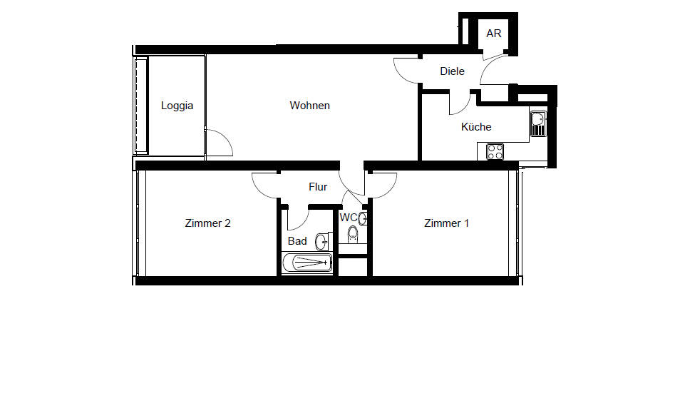 Etagenwohnung Bochum Querenburg - 3 Zimmer, 79 m&sup2;, 670&euro; | Angebot:26740287