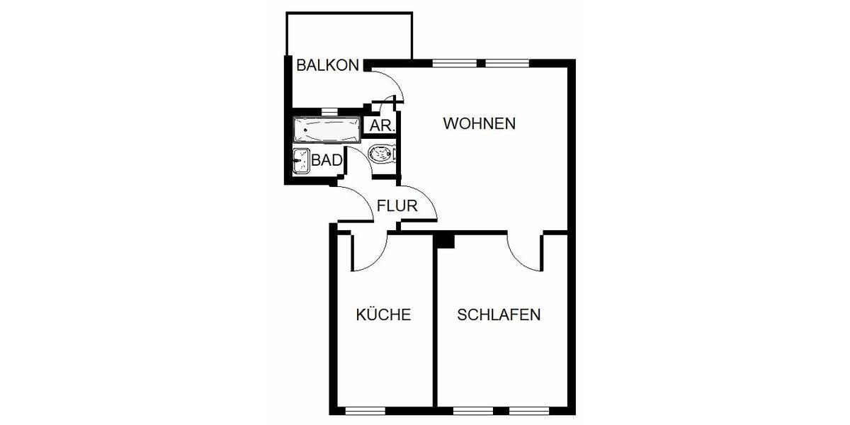 Etagenwohnung Herten - 2 Zimmer, 48 m&sup2;, 399&euro; | Angebot:26442684