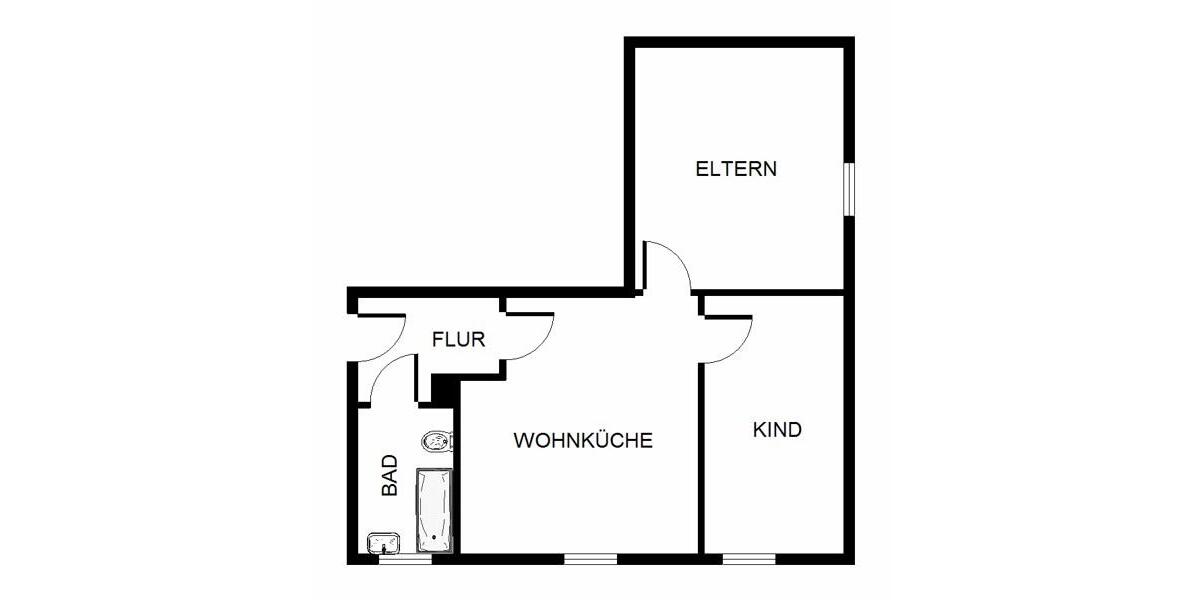 Erdgeschoßwohnung Gelsenkirchen Gelsenkirchen-West - 2 Zimmer, 47 m&sup2;, 361&euro; | Angebot:25881190