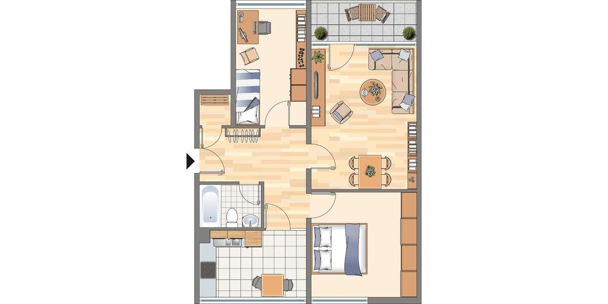 Etagenwohnung Dortmund Hörde - 3 Zimmer, 73 m&sup2;, 345&euro; | Angebot:26588028
