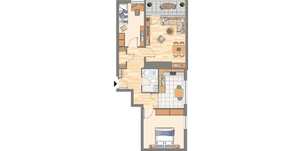 Etagenwohnung Dortmund Hörde - 3 Zimmer, 74 m&sup2;, 391&euro; | Angebot:26098251