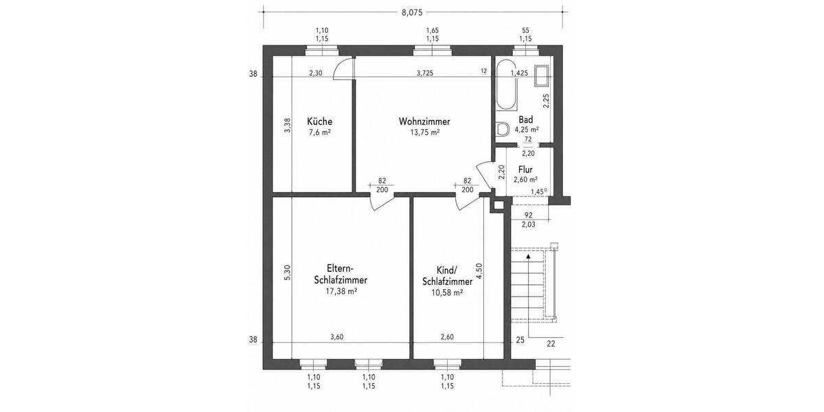Etagenwohnung Castrop-Rauxel Ickern - 3 Zimmer, 51 m&sup2;, 438&euro; | Angebot:26841379