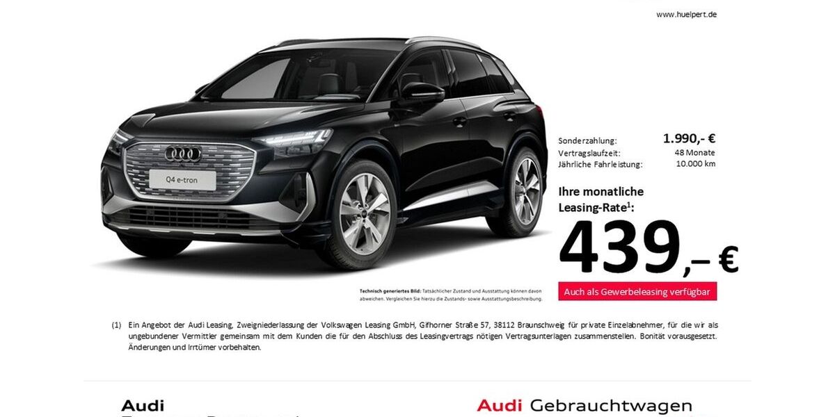 Audi Q4 e-tron 7.386 km 48.765 &euro; Dortmund 44143