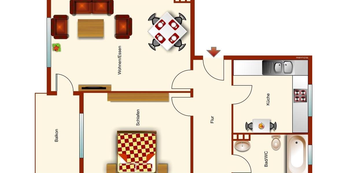 Etagenwohnung Dortmund Mengede - 2 Zimmer, 65 m&sup2;, 115.000&euro; | Angebot:25840623